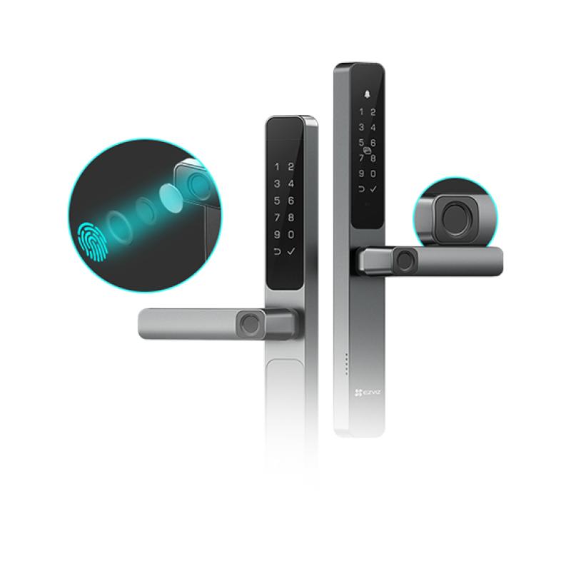 EZVIZ DL06 Pro - Serrure Connectée Biométrique Double Face - Double Scanner Empreinte Intérieur/Extérieur - Wi-Fi Direct - Code PIN, Carte RFID & Clé - Batterie Rechargeable - Sécurité Pro