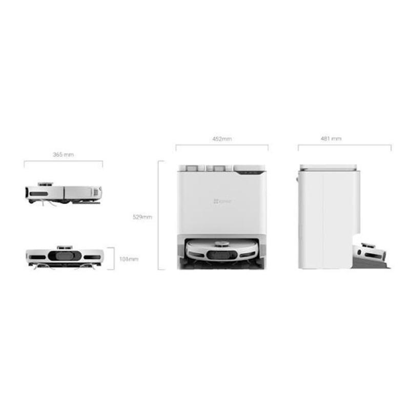 EZVIZ CS-RS20-MAX-TGA2 - Robot Aspirateur Laveur RS20 Max 13000Pa - Station Auto-Nettoyante Eau Chaude 60°C - Brosse Anti-Emmêlement - Navigation Lidar & Caméra IA - Détection Animaux & Tapis - Maison Connectée Pro