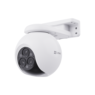 EZVIZ H80f Caméra Surveillance WiFi Extérieure 4K à Double Objectif, Colorfull Vision Nocture, Détection de Personnes/Véhicules, Zoom et Suivi automatiques, Défense Active, Audio Bidirectionnel