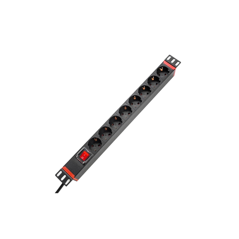 BOFFAC - PDU - Bandeau électrique - Multi-prise Rackable 8 trous avec interrupteur EU 19" pour boite (baie) informatique - Norme internationale