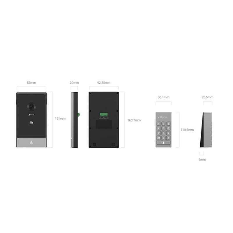 Visiophone Connecté EZVIZ TP7 2K (3MP) - Écran Tactile 7" Wi-Fi - Installation 2 Fils - Déverrouillage Portail via Smartphone - Détection Humaine IA - Vision Nocturne - Badges RFID Inclus - Kit Interphone Vidéo Intelligent Maison Connectée