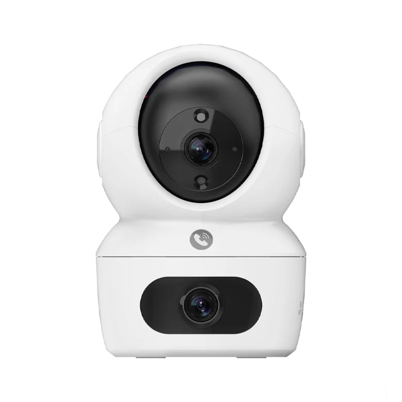 EZVIZ H7C - Caméra Wi-Fi panoramique et inclinable à double objectif Résolution d'objectif double 2K | Bouton d'appel de panique bidirectionnel | Détection humaine IA | Vue panoramique | Vision nocturne couleur