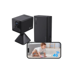 EZVIZ 2K 4G Caméra intérieure sans Fil +Batterie Externe, Mode AOV, Détection de Personne, Carte SD jusqu'à 512 Go (Non Incluse), Vidéo Time-Lapse, Audio Bidirectionnel, Design compacte, CB2 Kit Noir