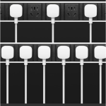 Bandeau électrique - Multi-prise Rackable 8 trou avec interrupteur 19" pour boite (baie) informatique - Port Type I