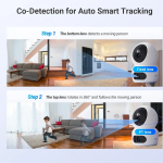 EZVIZ H7C - Caméra Wi-Fi panoramique et inclinable à double objectif Résolution d'objectif double 2K | Bouton d'appel de panique bidirectionnel | Détection humaine IA | Vue panoramique | Vision nocturne couleur