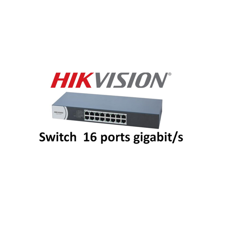 HIKVISION DS-3E0516R-O -Switch Commutateur -16 ports Gigabit Norme IEEE 802.3at/af Normes IEEE 802.3, IEEE 802.3u et IEEE 802.3x Accès au réseau Gigabit Transfert à vitesse filaire Commutation de stockage