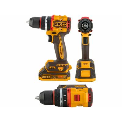 INGCO CIDLI20668 - Perceuse à Percussion Sans Fil 20V Brushless - Couple 66Nm - Mandrin Métal 13mm - Cadence 30000 cps/min - Pack 2 Batteries 2Ah + Chargeur + Coffret Pro
