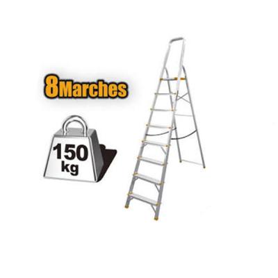 INGCO HLAD06081 - Échelle Escabeau Aluminium 8 Marches - Charge Max 150kg - Hauteur Plateforme 1.72m avec Arceau de Sécurité - Pliante & Légère
