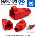 Manchon connecteur rj45 - Cache Connecteur RJ45 - ROUGE - 50 pièces