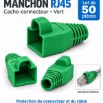 Manchon connecteur rj45 - Cache Connecteur RJ45 - VERT - 50 pièces