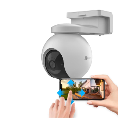 EZVIZ EB8 4G LTE 2K avec panneau solaire - Camera Extérieure sans Fil sur Batterie 10400mAh avec Suivi Auto, Détection de Personne, Vision Nocturne en Couleur, Audio Bidirectionnel, GPS Intégré, ne Prend Pas en Charge Wi-FI