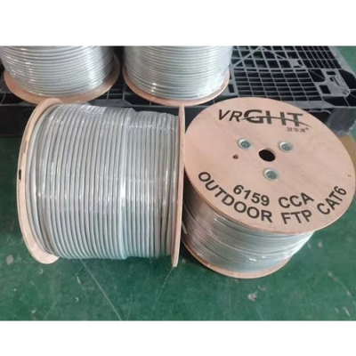 VR GHT - Câble reseau RJ45 blindé catégorie 6 ( CAT6 ) FTP 305 mètres OutDoor -305m Haut qualité - Gris - CCA