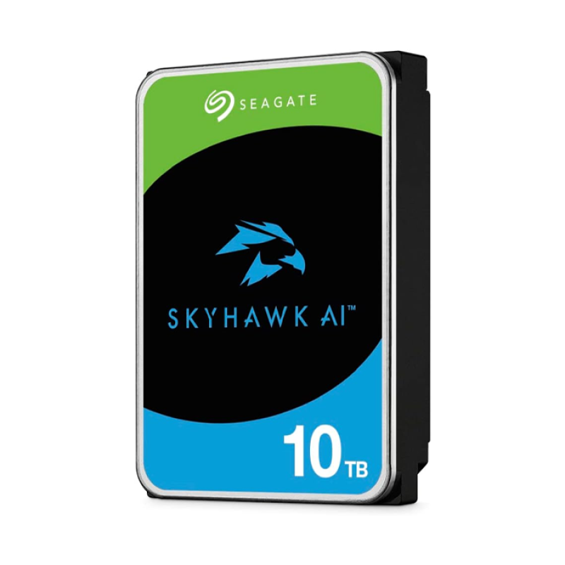 Seagate SkyHawk AI, 10 To, Disque Dur Interne de Surveillance, 3,5" SATA 6 Go/s 256 Mo de Cache, système de caméra de sécurité DVR/NVR, services Rescue valables.