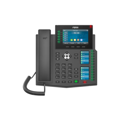 Téléphone IP professionnel avancé haut de gamme FANVIL X6U - Jusqu'à 20 lignes SIP - Alimentation PoE - Double écran LCD couleur de 3.5" & 2.4"