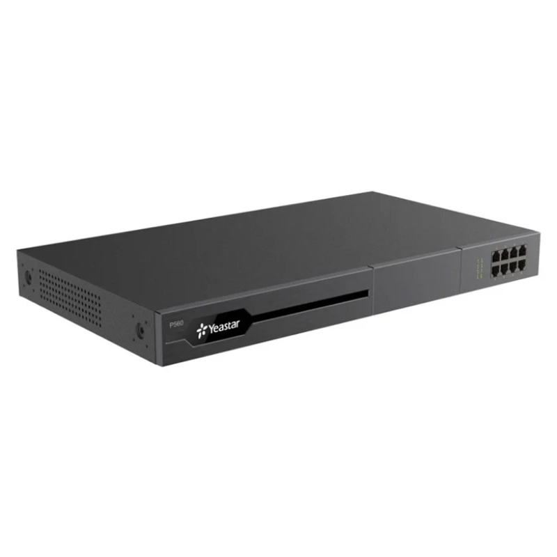 Yeastar P560 - Autocommutateur - Serveur VoIP - IPBX - pour 100 à 200 Utilisateurs, 30 à 60 Appels Simultanés, jusqu’à 8 Ports FXS, 8 Ports FXO/BRI, 4 Ports GSM/3G/4G, 1 Port E1/T1/J1, 1 USB (2TB max), NFC Read/Write,(Modules vendus séparément)