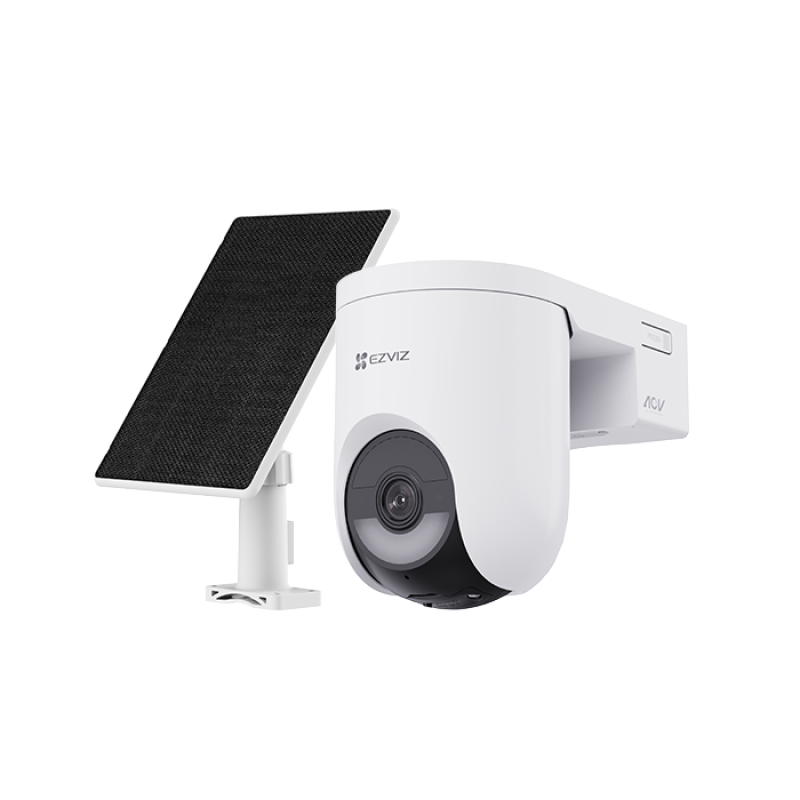 EZVIZ HB8c/SP (avec panneau solaire) - 4MP - HB8 Lite Wi-FI - 4MP Caméra de surveillance connectée, Caméra de sécurité d'extérieur sans fil, vision nocturne en couleur, détection humaine, détection de véhicule, audio bidirectionnel