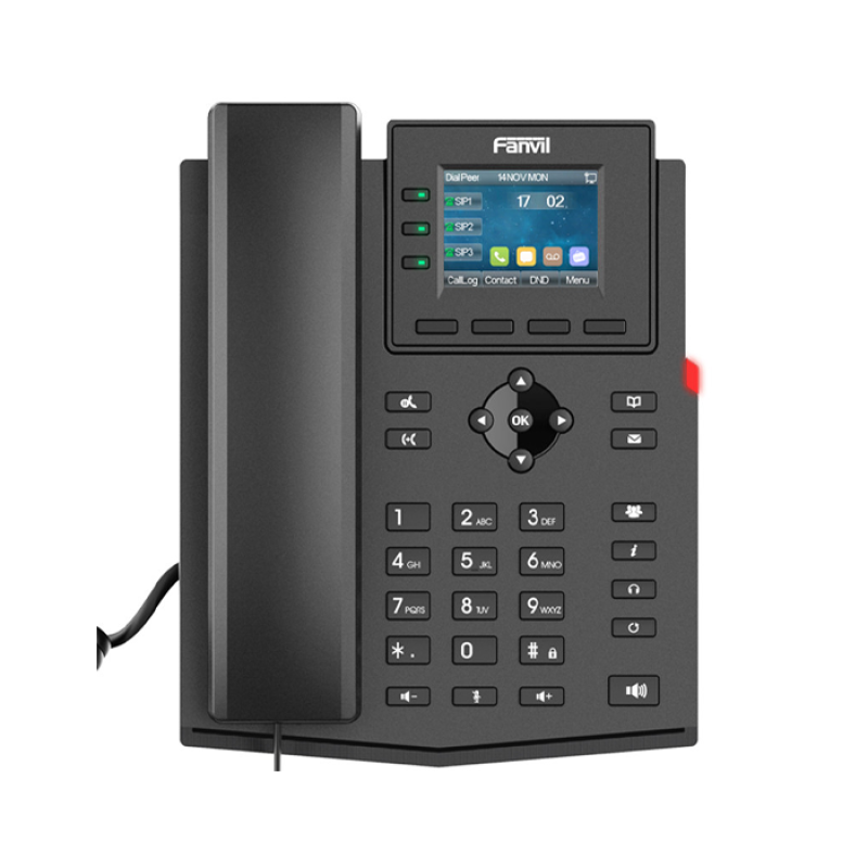 FANVIL X303P - Téléphone IP POE - 4 Lignes SIP - 3 touches de ligne programmables - Audio conférence à 6