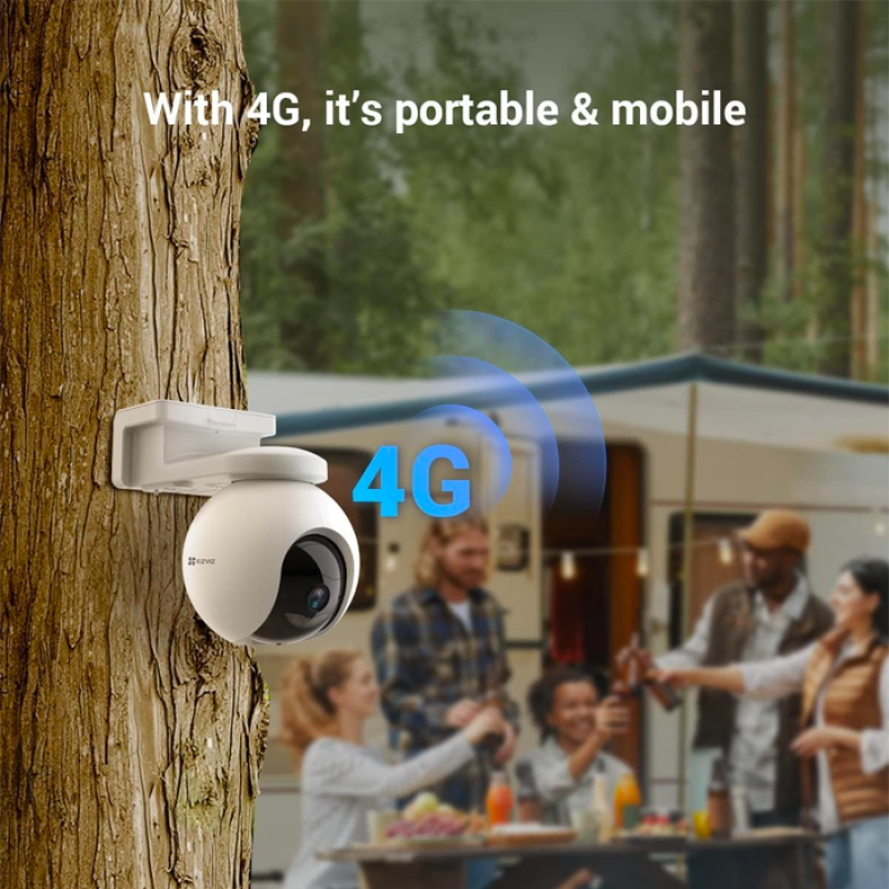 EZVIZ EB8 4G LTE 2K avec panneau solaire - Camera Extérieure sans Fil sur Batterie 10400mAh avec Suivi Auto, Détection de Personne, Vision Nocturne en Couleur, Audio Bidirectionnel, GPS Intégré, ne Prend Pas en Charge Wi-FI