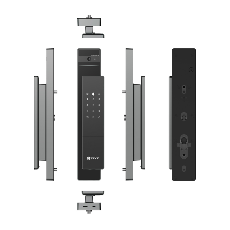 Serrure intelligente EZVIZ DL50FVS, serrure de porte d'entrée sans clé 8 en 1, serrure de porte à reconnaissance faciale 3D, stockage intégré de 8 Go, vision nocturne de 2 mètres, interphone actif, télécommande par application