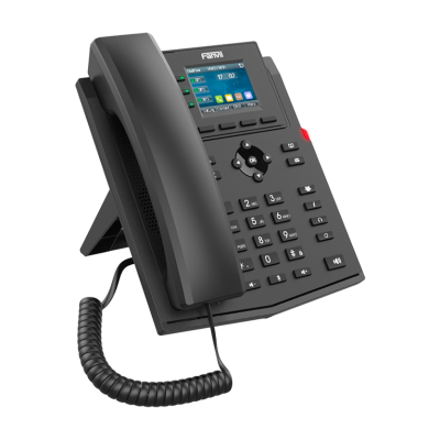 Fanvil X303W, Téléphone IP d'entreprise Wi-Fi 2,4 GHz et 5 GHz intégré - 4 Comptes SIP - Ecran Couleur 2.4" (320 X 240) - Wi-Fi 2.4GHz & 5GHz intégré - Conférence locale à 6 participants - EHS - 2 X 10/100