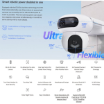 EZVIZ CS-H90 (4MP+4MP, 2,8 mm/6 mm, Caméra extérieure contrôlable vision nocturne couleur, IP65) - Suivi automatique - intelligence artificielle et vision couleur de nuit
