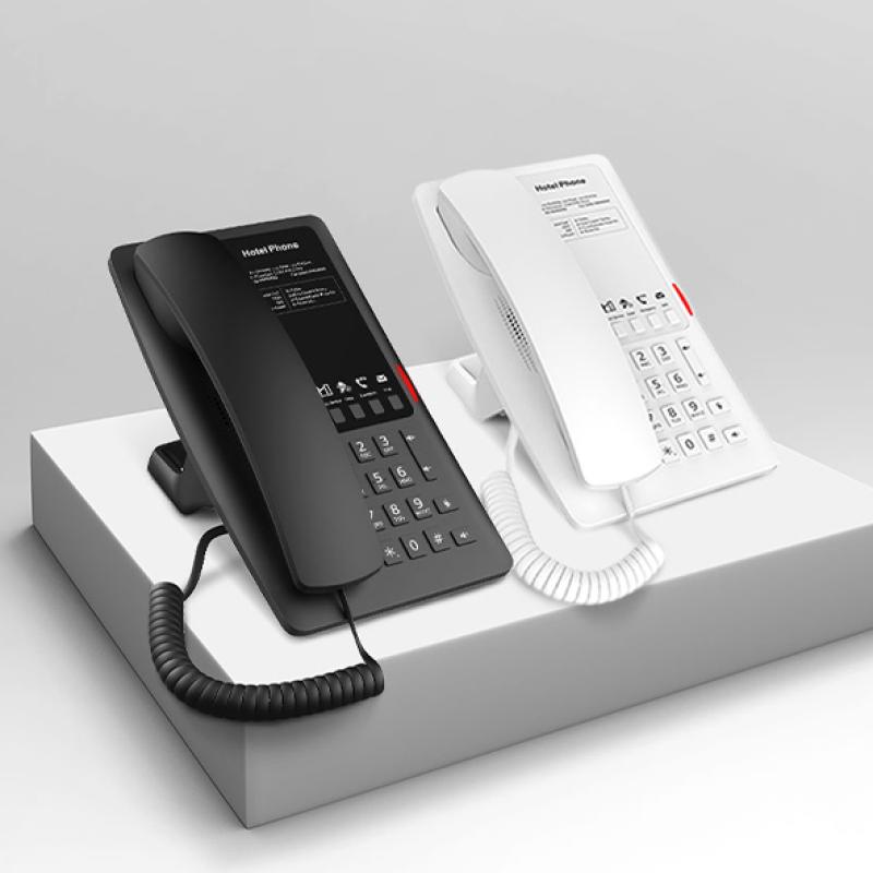 Téléphone IP Hôtelier Fanvil H4W Wi-Fi 6 (Dual Band) - Design Élégant sans Écran - 5 Touches de Service Programmables - Audio HD & PoE - Idéal Hôtels, Hôpitaux et Centres Commerciaux - Installation Wi-Fi Rapide & Sans Câble - Blanc