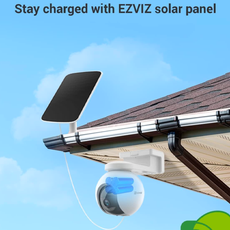 EZVIZ EB8 4G LTE 2K avec panneau solaire - Camera Extérieure sans Fil sur Batterie 10400mAh avec Suivi Auto, Détection de Personne, Vision Nocturne en Couleur, Audio Bidirectionnel, GPS Intégré, ne Prend Pas en Charge Wi-FI