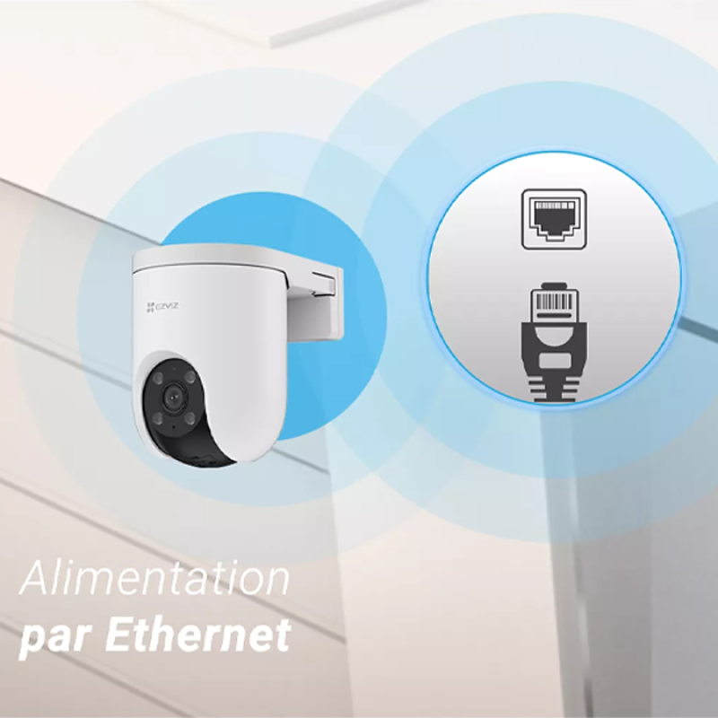 EZVIZ H8c Poe 3 MP 2K Caméra de surveillance Wifi exterieure motorisée - PoE (Pas Wi-FI)