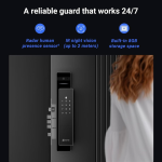 Serrure intelligente EZVIZ DL50FVS, serrure de porte d'entrée sans clé 8 en 1, serrure de porte à reconnaissance faciale 3D, stockage intégré de 8 Go, vision nocturne de 2 mètres, interphone actif, télécommande par application