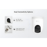 EZVIZ H8c 3MP - 4G [puce] - (Pas Wi-Fi - Caméra Filaire, pas de batterie - Caméra de Surveillance Extérieure, jusqu'a 30 m - Défense active avec Siren et Strobe Light 2 - Détection humaine / de la forme du véhicule alimenté par l'IA
