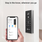 EZVIZ DL03 Pro Serrure à jante intelligente (Smart Rim Lock) - Compatible Bluetooth et Wi-Fi, accès par empreinte digitale, code d'accès et carte, contrôle à distance, alertes anti-sabotage, installation facile