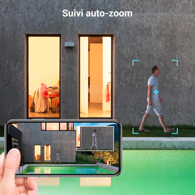EZVIZ H80x Caméra Surveillance WiFi Extérieure 4K à Double Objectif, Colorfull Vision Nocture, Détection de Personnes/Véhicules, Zoom et Suivi automatiques, Défense Active, Audio Bidirectionnel