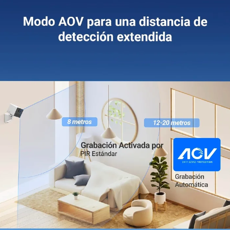 EZVIZ 2K 4G Caméra intérieure sans Fil +Batterie Externe, Mode AOV, Détection de Personne, Carte SD jusqu'à 512 Go (Non Incluse), Vidéo Time-Lapse, Audio Bidirectionnel, Design compacte, CB2 Kit Noir