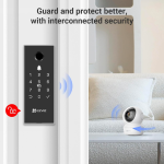 EZVIZ DL03 Pro Serrure à jante intelligente (Smart Rim Lock) - Compatible Bluetooth et Wi-Fi, accès par empreinte digitale, code d'accès et carte, contrôle à distance, alertes anti-sabotage, installation facile