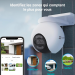 EZVIZ H80x Caméra Surveillance WiFi Extérieure 4K à Double Objectif, Colorfull Vision Nocture, Détection de Personnes/Véhicules, Zoom et Suivi automatiques, Défense Active, Audio Bidirectionnel