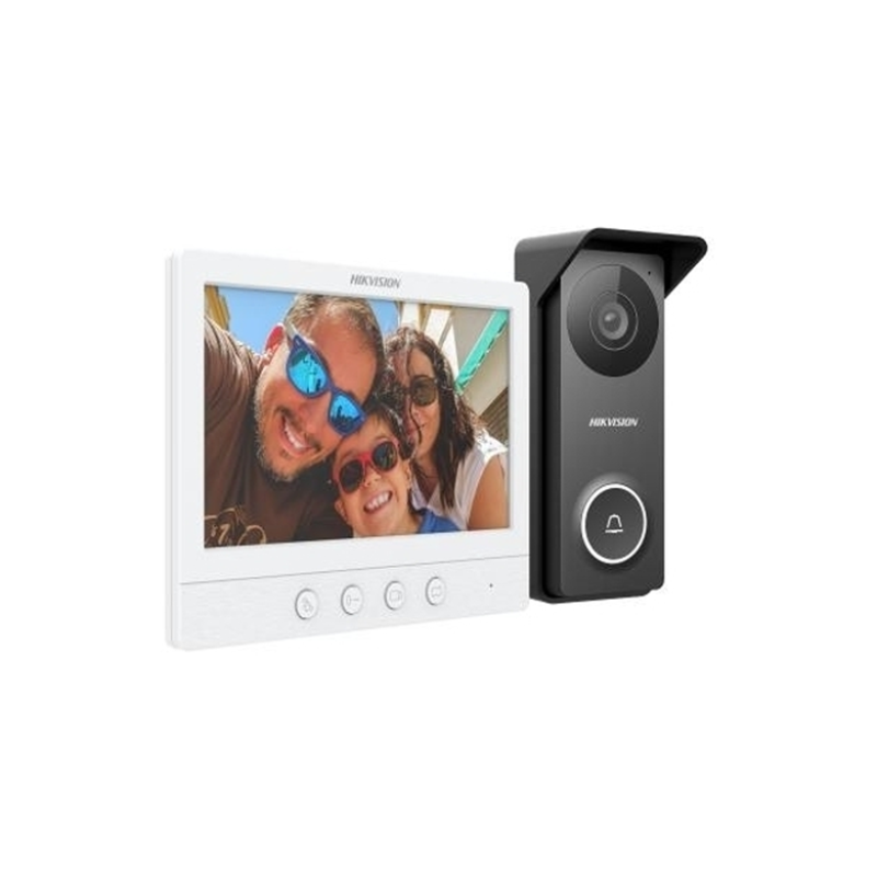 HIKVISION DS-KIS213-Interphone vidéo Qualité vidéo HD TVI Écran LCD de 7 pouces Plug & Play Résistant à l'eau et à la poussière (IP65)