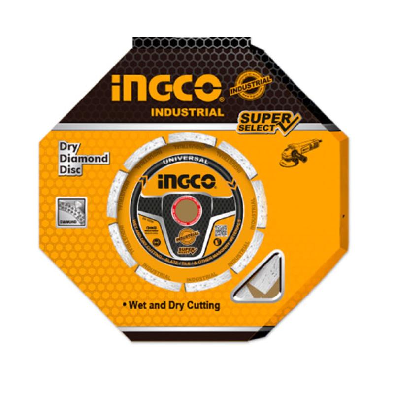 INGCO DMD0118013 - Disque à Tronçonner Diamant à Sec 180 x 22.2mm - Hauteur Segment 10mm pour Béton, Brique & Pierre - Pour Meuleuse 180mm
