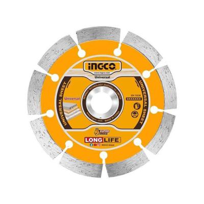 INGCO DMD012302 - Disque à Tronçonner Diamant 230 x 22.2mm - Segment 10mm pour Béton, Brique & Pierre - Coupe à Sec et à Eau pour Meuleuse 230mm