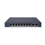 Hikvision DS-3E1510P-EI/M - Switch PoE Gigabit Smart Managed 10 Ports (8 Ports PoE 60W + 2 Uplink) - Administration Cloud & Watchdog PoE - Transmission Longue Portée 300m - Protection 6kV - Réseau Vidéosurveillance Pro