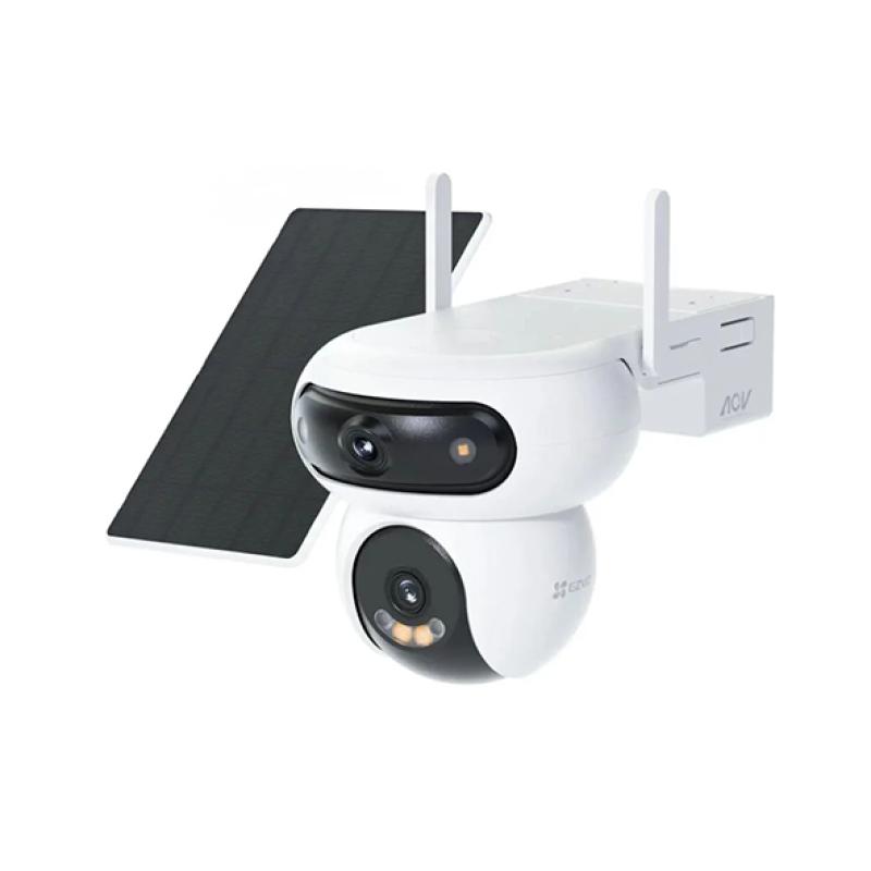 EZVIZ HB90 360° (CS-HB90/SP) - Caméra Extérieure Autonome Solaire Wi-Fi Dual Lens 4MP+4MP - Double Objectif - Vision Nocturne Couleur - IA Humain/Véhicule - MicroSD 512Go - IP65 Pro