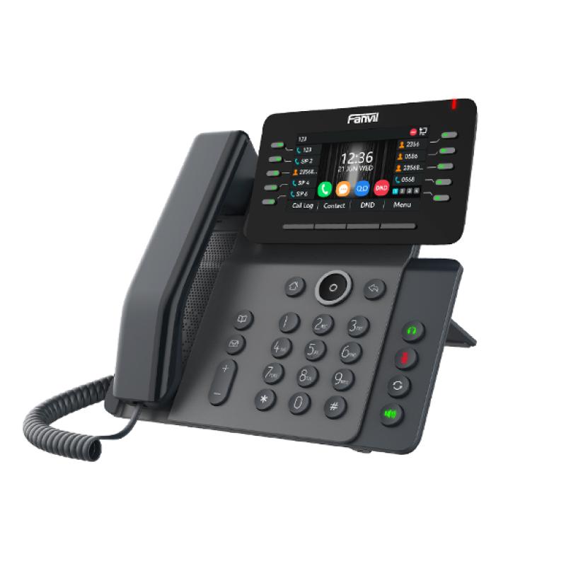 FANVIL V65 - Téléphone IP Professionnel 20 Lignes SIP - Écran Couleur 4.3" Inclinable - Wi-Fi & Bluetooth - Double Port Gigabit - Audio HD Opus & PoE - Post Entreprise Pro