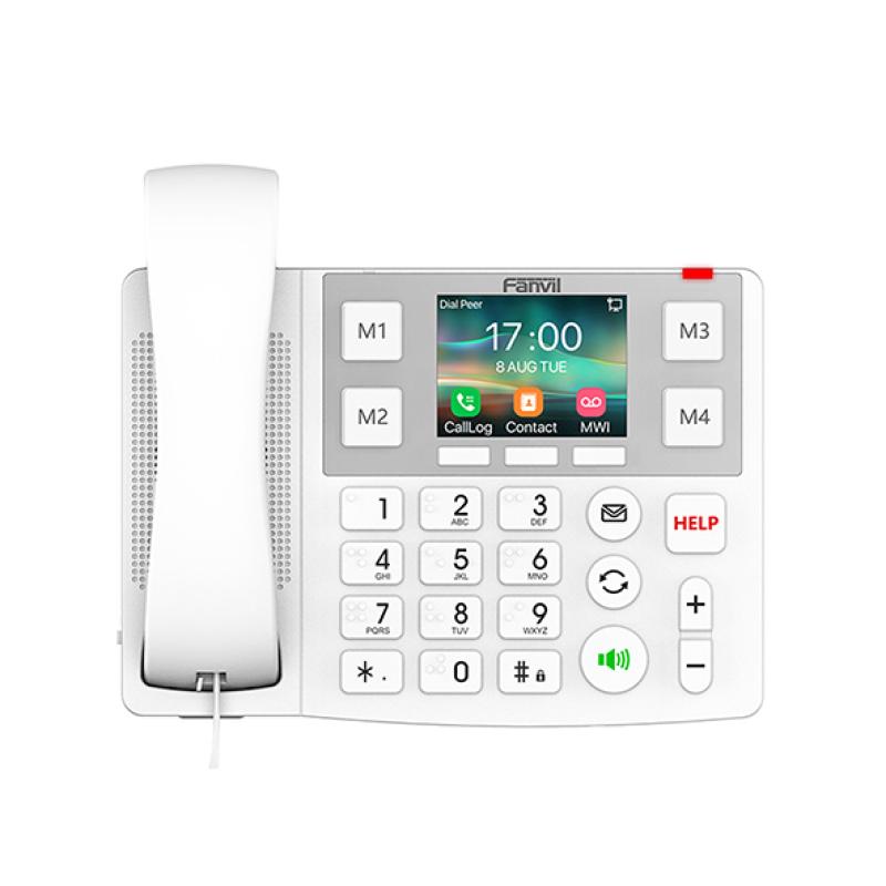 Téléphone IP Fanvil X305 Senior - Grandes Touches & Écran Couleur 3.5" - Wi-Fi Dual Band & PoE - Compatible Bouton Urgence 433MHz - 2 Lignes SIP & Audio HD - Idéal Maison de Retraite, Hôpital et EHPAD - Noir