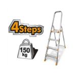 INGCO HLAD06041 - Échelle Escabeau Aluminium 4 Marches - Charge Max 150kg - Plateforme & Marches Antidérapantes - Pliante & Légère
